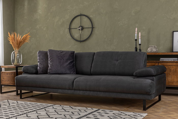 Atelier Del Sofa Mustang Sofá cama de 3 plazas Antracita